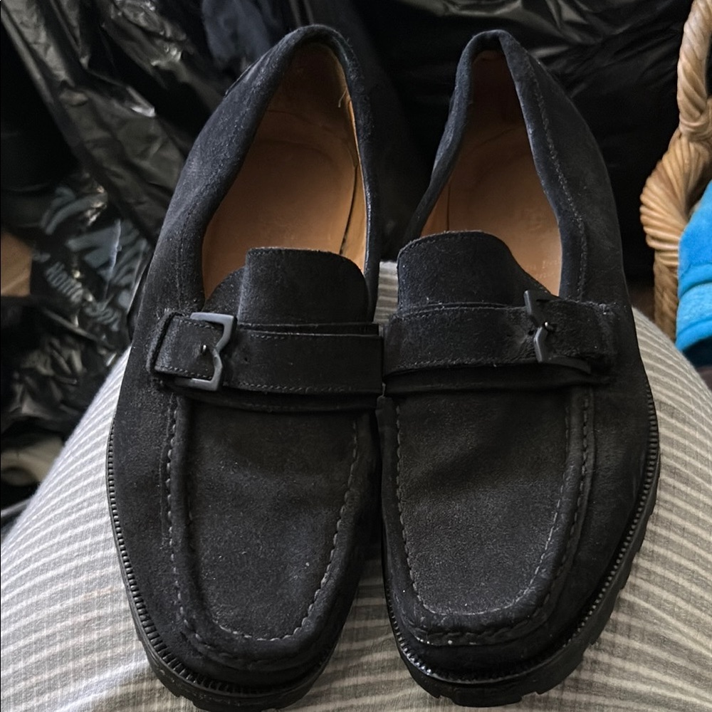 Bruno Magli Black Loafers Slip-On Shoes